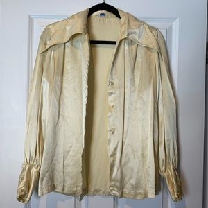 70s Vintage Silk Button Up